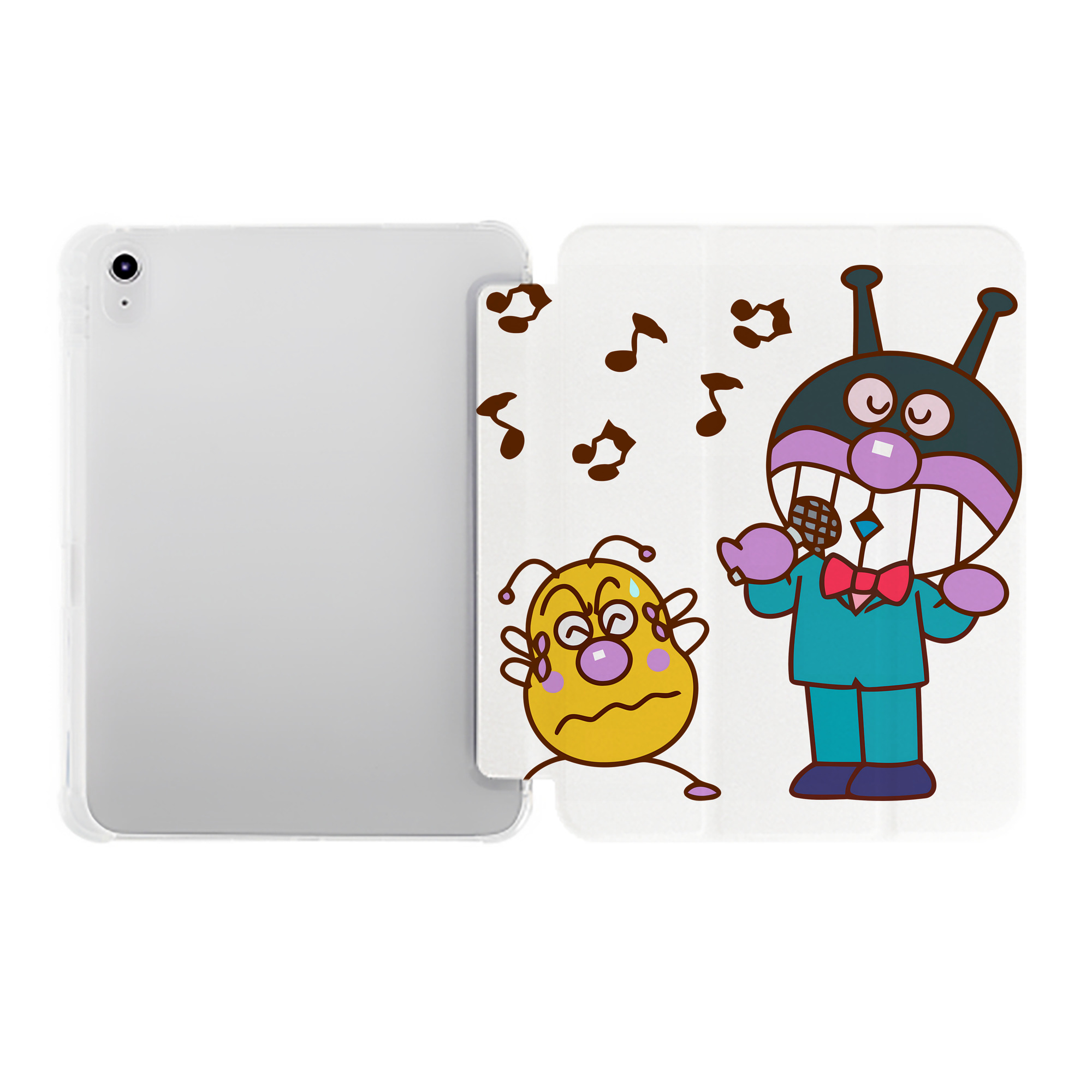 （画像用） アンパンマン Anpanman IPad ケース ペン収納付き 三つ折りスタンド PUレザー×シリコン 対応機種9.5/10.5/10.9インチ